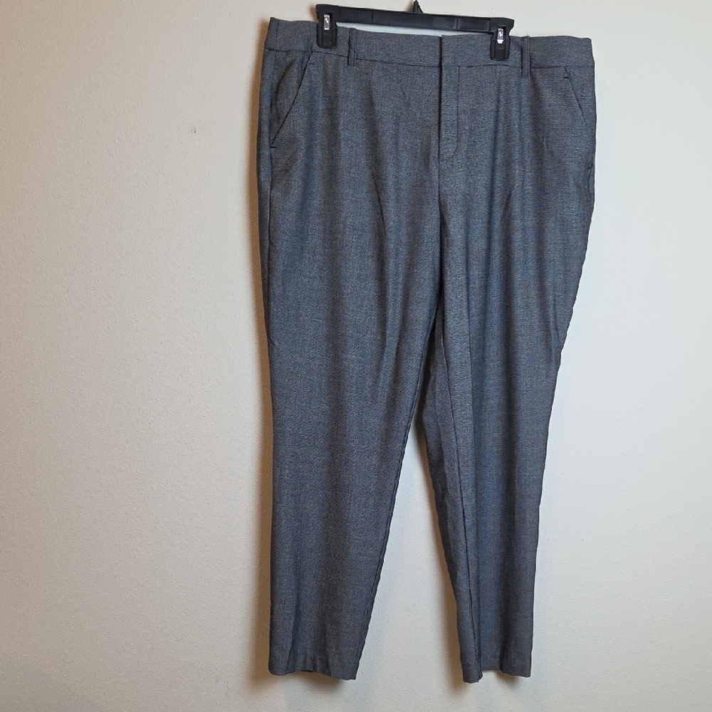 Nine West Womens Charcoal  Textured Flat-Front Slacks Business Casual Size 16W